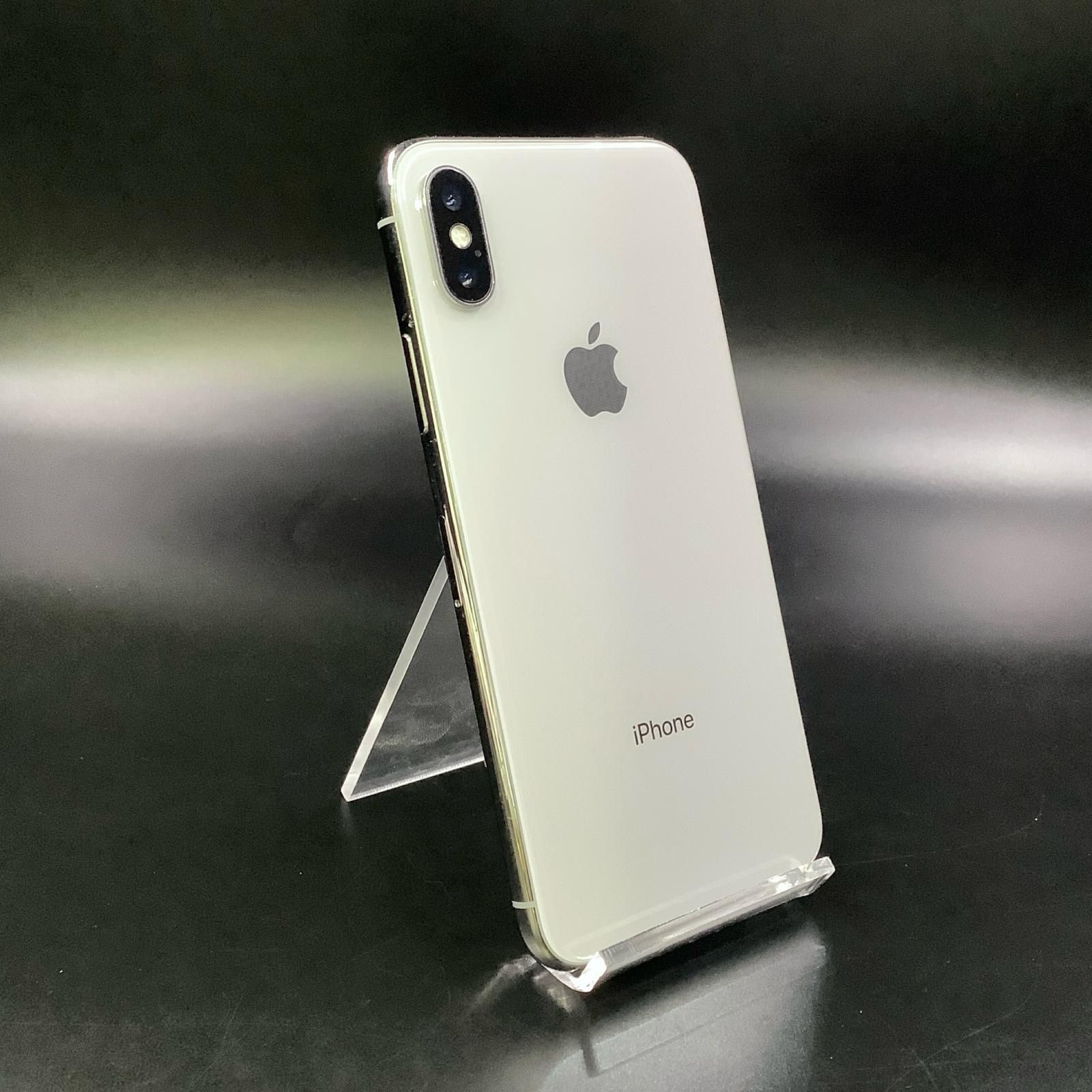iPhone X 64GB シルバー au 白ロム 動作確認済 83%【全額返金