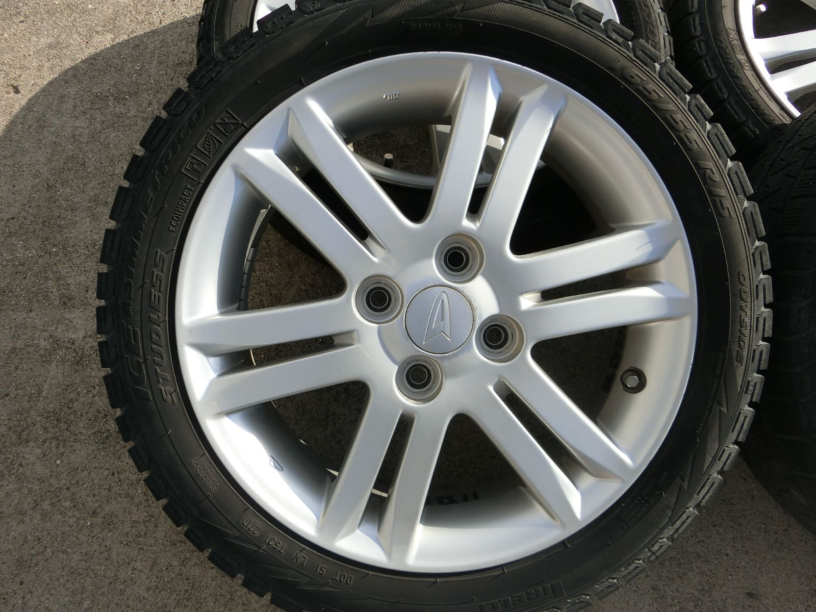 849 ダイハツ純正 15インチ アルミホイール 15×4.5J 45 PCD100 ハブ径 約54mm 4穴 4本セット 165 55R15 スタッドレス ムーヴ 外し