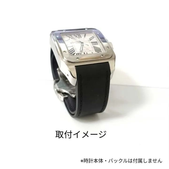 23mm 腕時計 シリコン ラバーベルト ブラック 黒 【対応