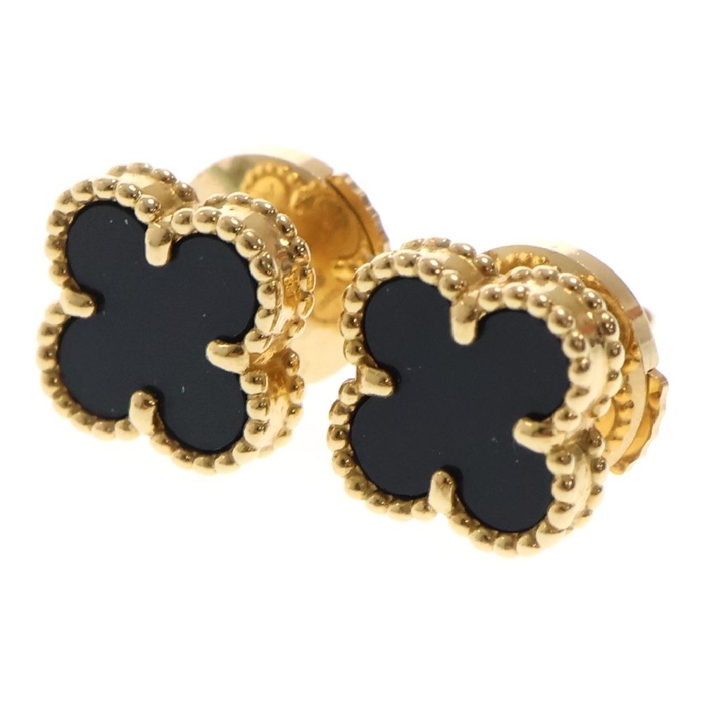 Van Cleef - Arpels ヴァンクリーフアンドアーペル スイートアルハンブラ オニキス ピアス Au750YG イエローゴールド VCARA44900 アクセサリー ジュエリー