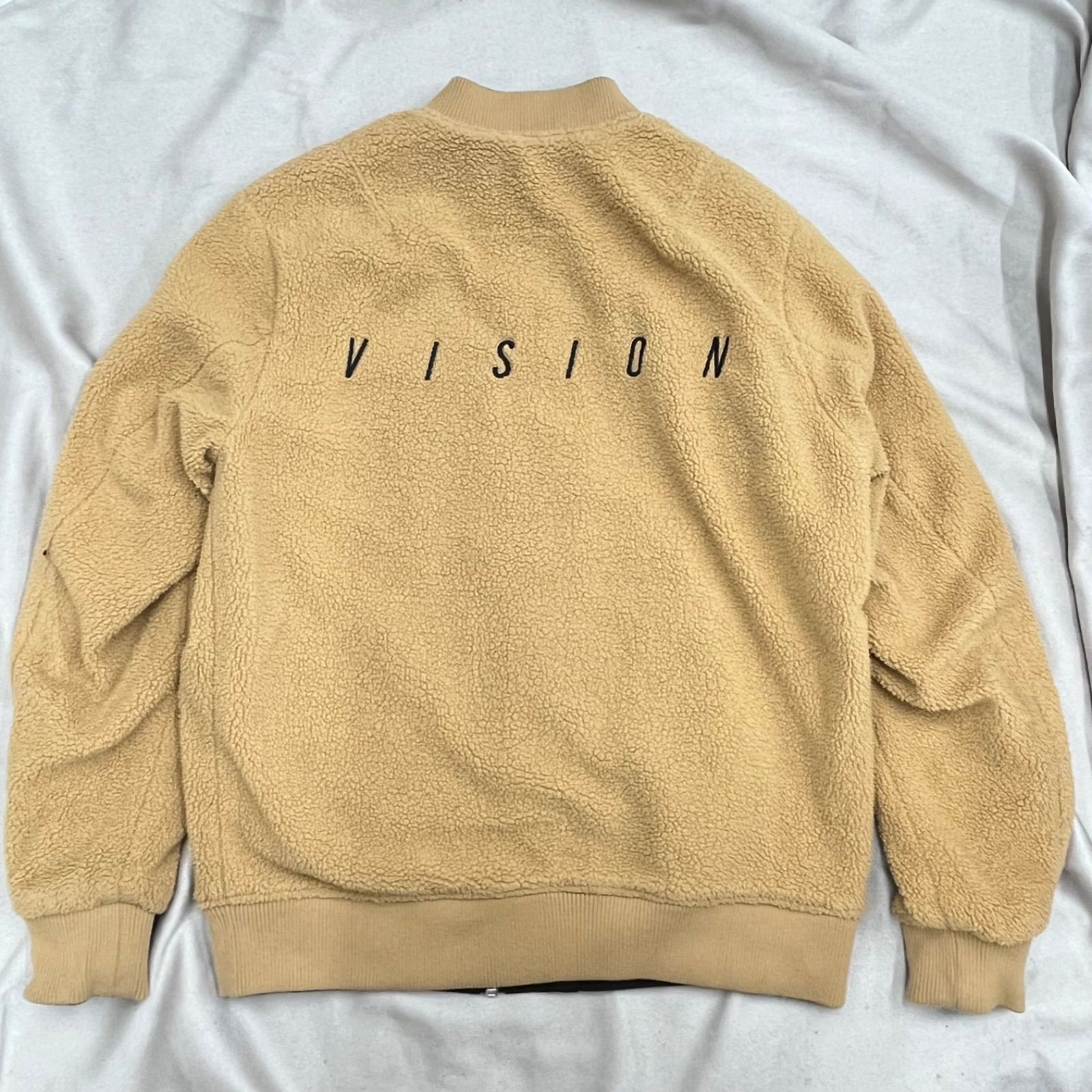 VISION STREET WEAR メンズ ボア リバーシブル MA-1 ブルゾン 2WAY 
