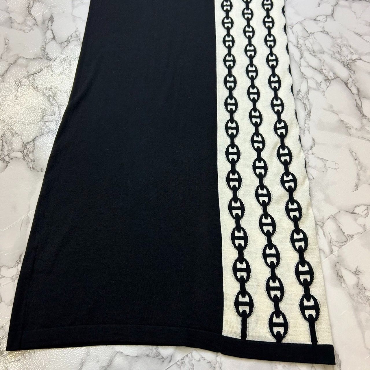 ✨美品✨ HERMES エルメス シェーヌダンクル 柄 カシミヤ シルク 