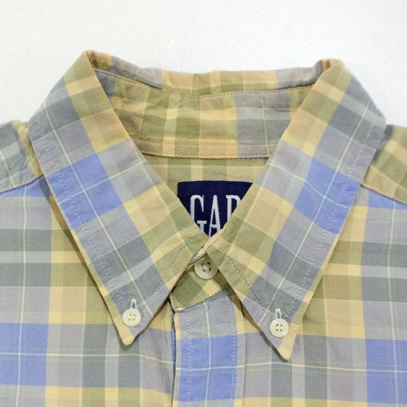 00s GAP チェック柄 ボタンダウン 長袖シャツ メンズ 表記L