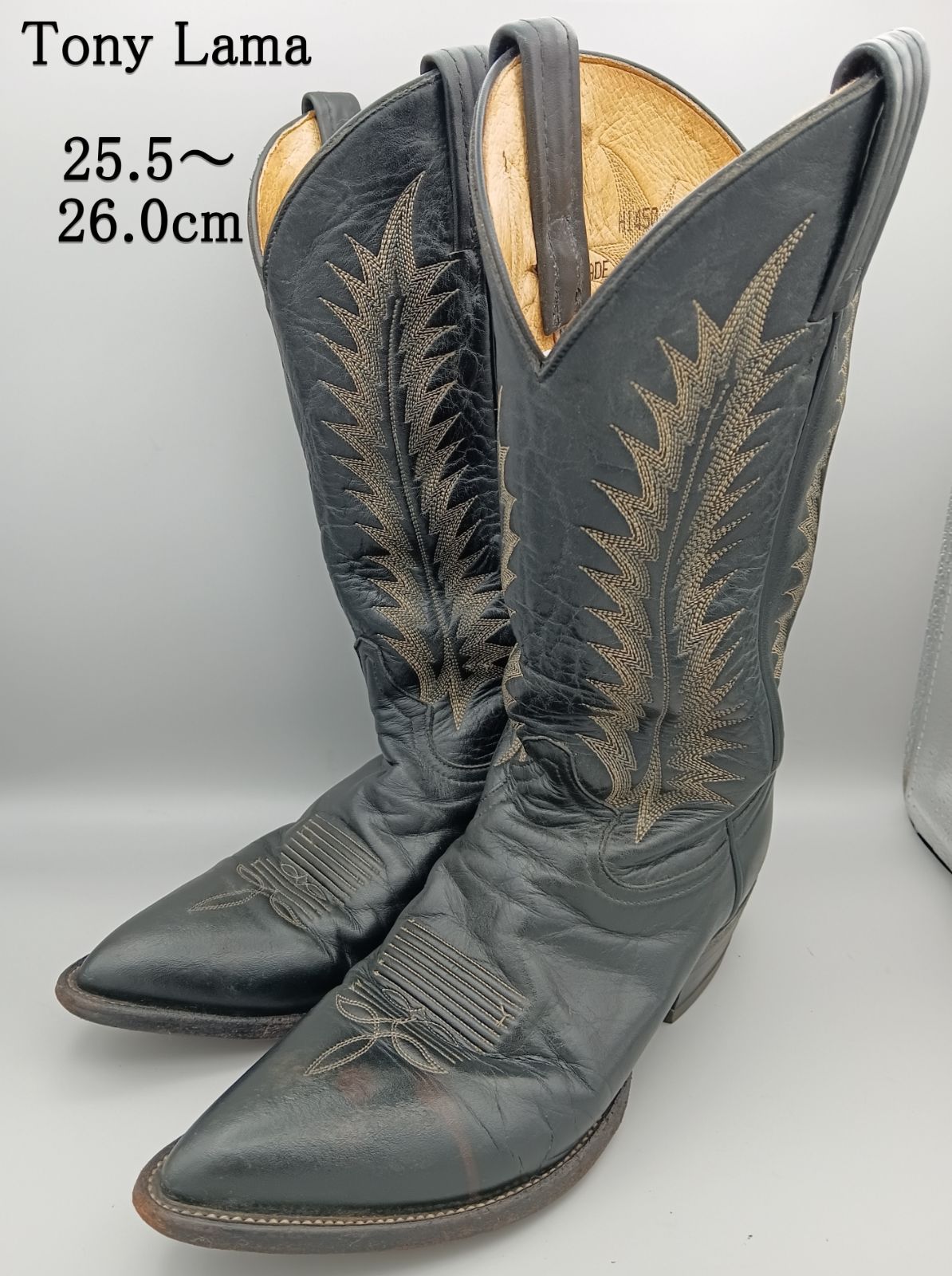 Tony Lama トニーラマ ウエスタンブーツ フェザー刺繍 25.5㎝