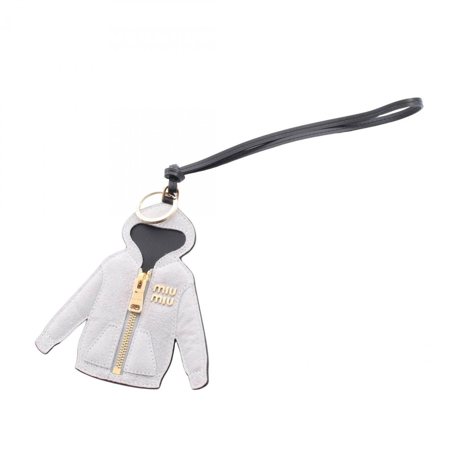 ミュウ ミュウ Miu Miu キーホルダー トリック 5TL5302CUJF0031 グレー系 スウェード レザー キーホルダー レディース