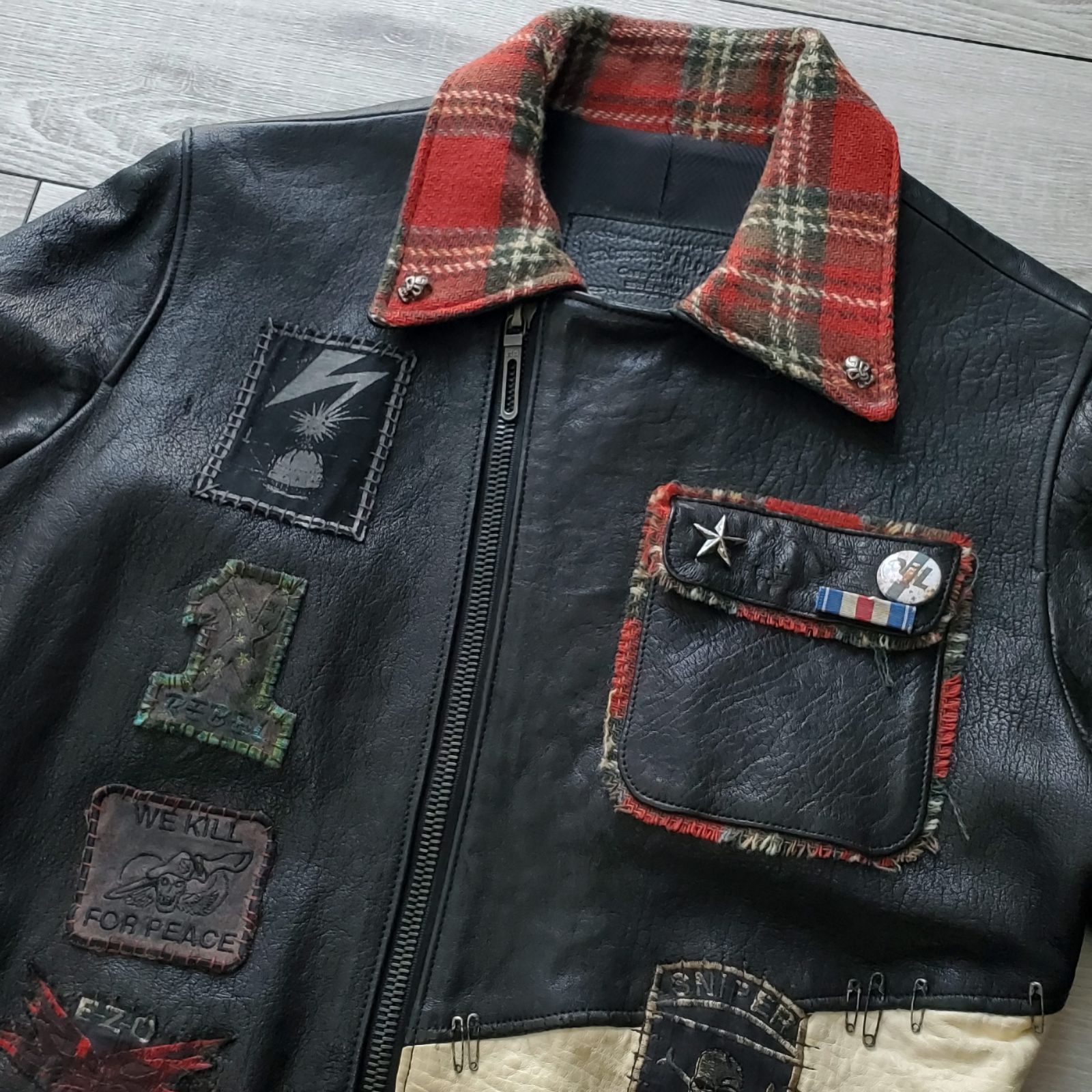 DIAMOND DOGS ダイアモンドドッグス□良品 2005年 USA製 ANARCHY RIDERS JACKET アナーキー ライダースジャケット  XS 一点物 羊革 リメイク USED加工 レザー 定価25万以上 - メルカリ