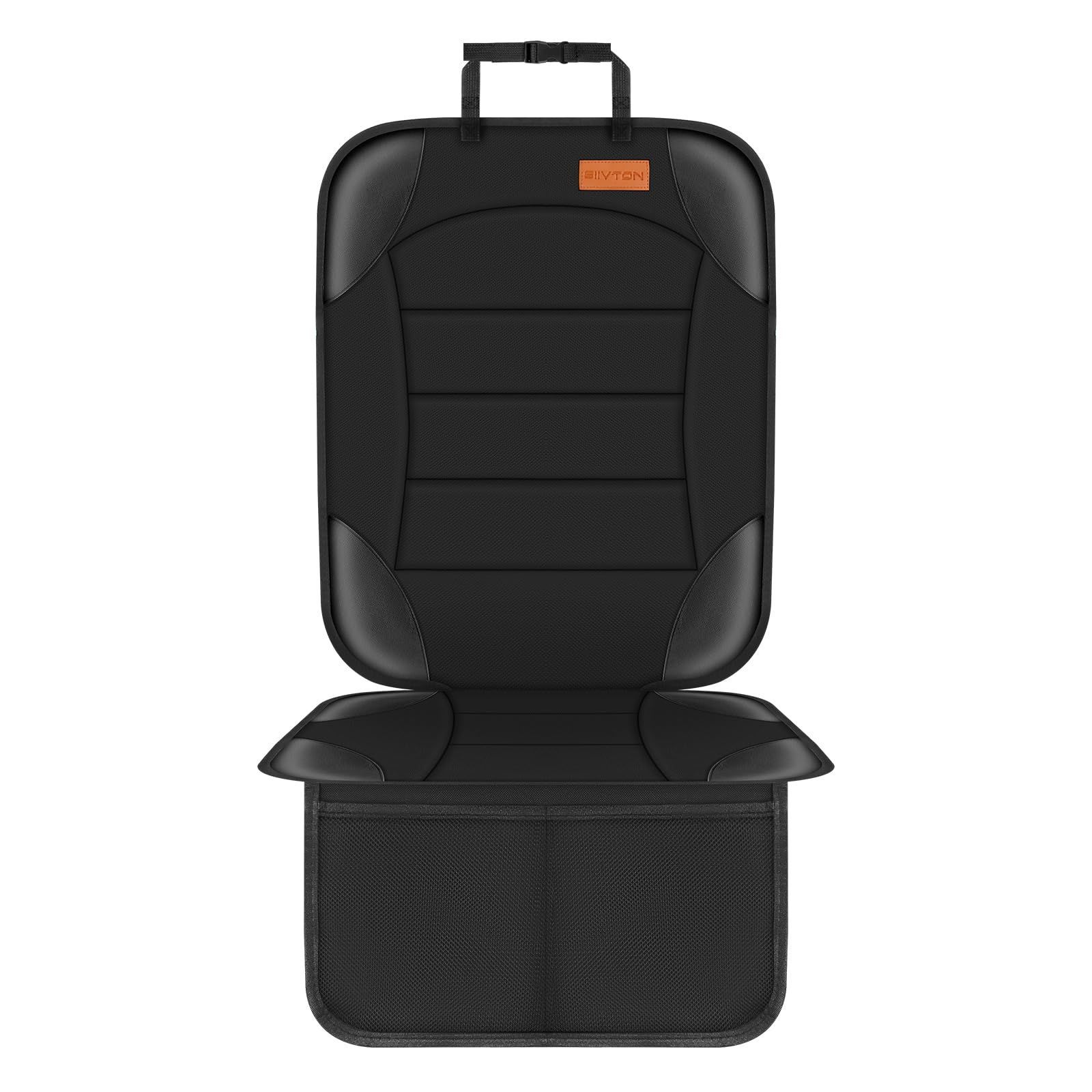  【特価商品】チャイルドシート用カーシートプロテクター、レザーおよびファブリックシート用Siivtonカーシートシートプロテクター、2メッシュポケット、滑り止めボトム、車両、赤ちゃん チャイルドシート用品