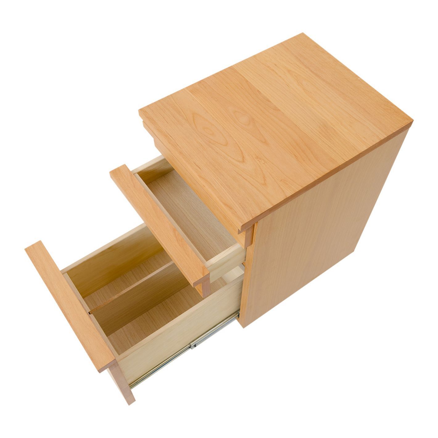 アルダー材 机 オイル塗装 引き出し付き 学習机 引出し付 ワークデスク