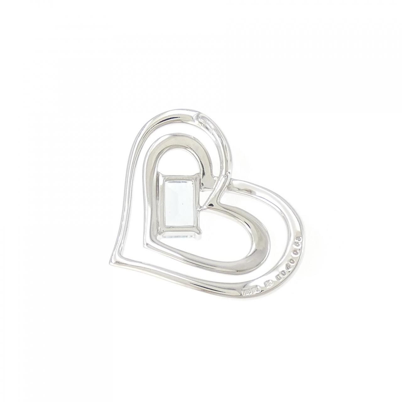 K18WG ハート アクアマリン ペンダント 0.83CT - メルカリ