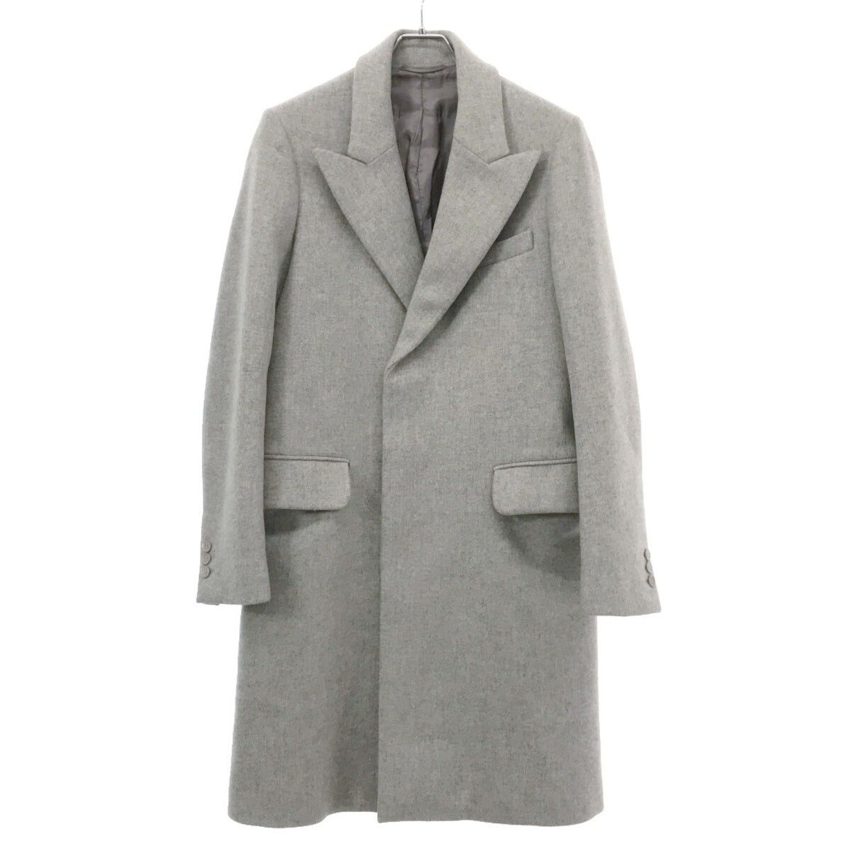 CARVEN カルヴェン ピークドラペルウールチェスターコート グレー 44 