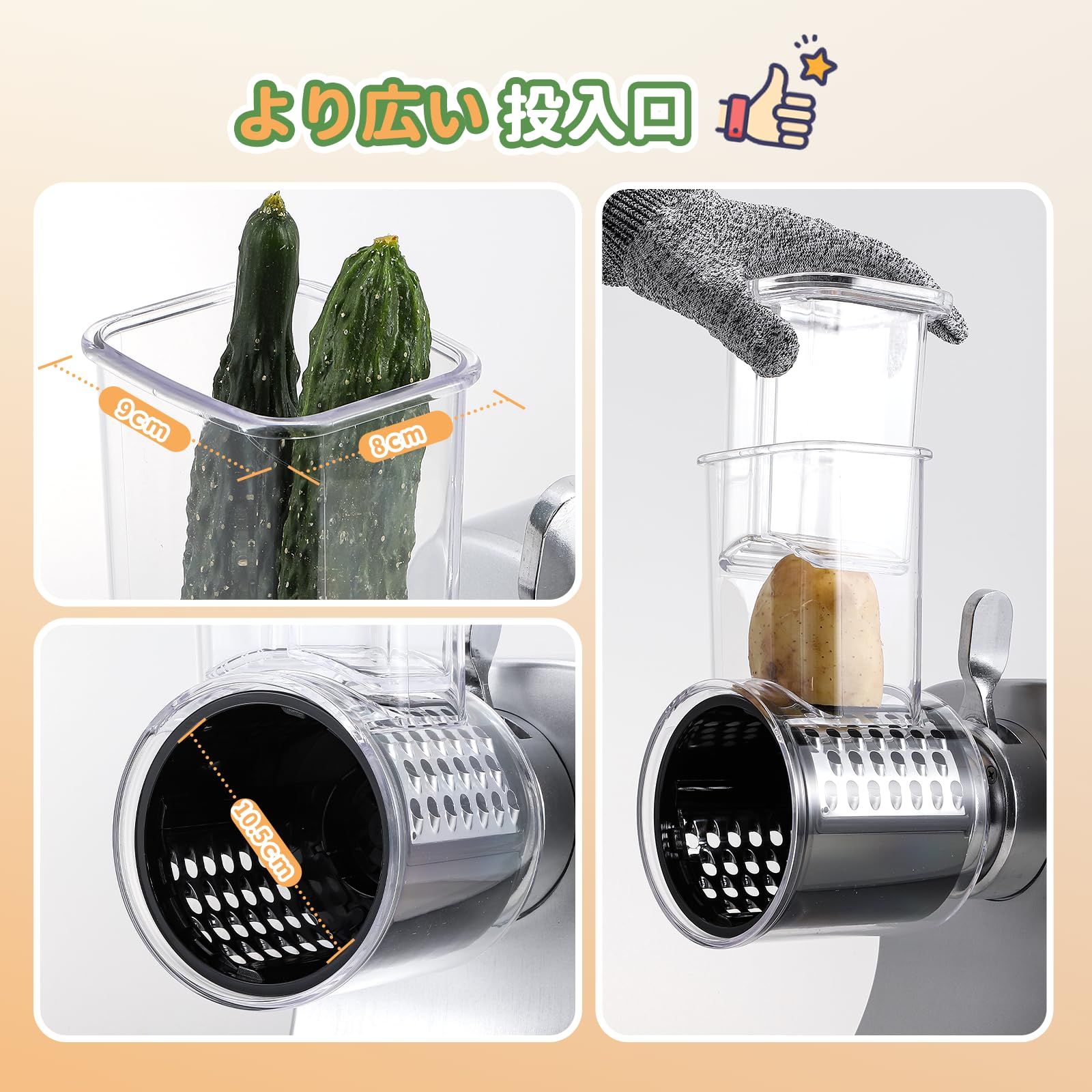 Poafamx 電動ミンサー500W 5/7mm/円盤型ブレード 野菜