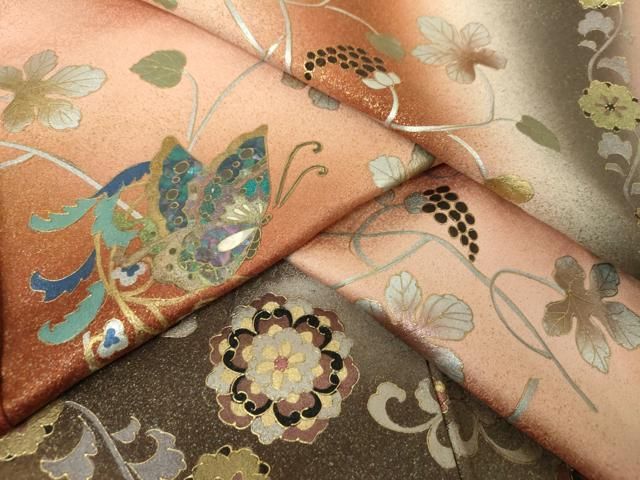 平和屋着物●訪問着　螺鈿物語　正倉院鳳凰花文　暈し染め　金銀彩　証紙付き　正絹　逸品　DAAQ3190ps 平和屋着物○訪問着 螺鈿物語 正倉院鳳凰花文 暈し