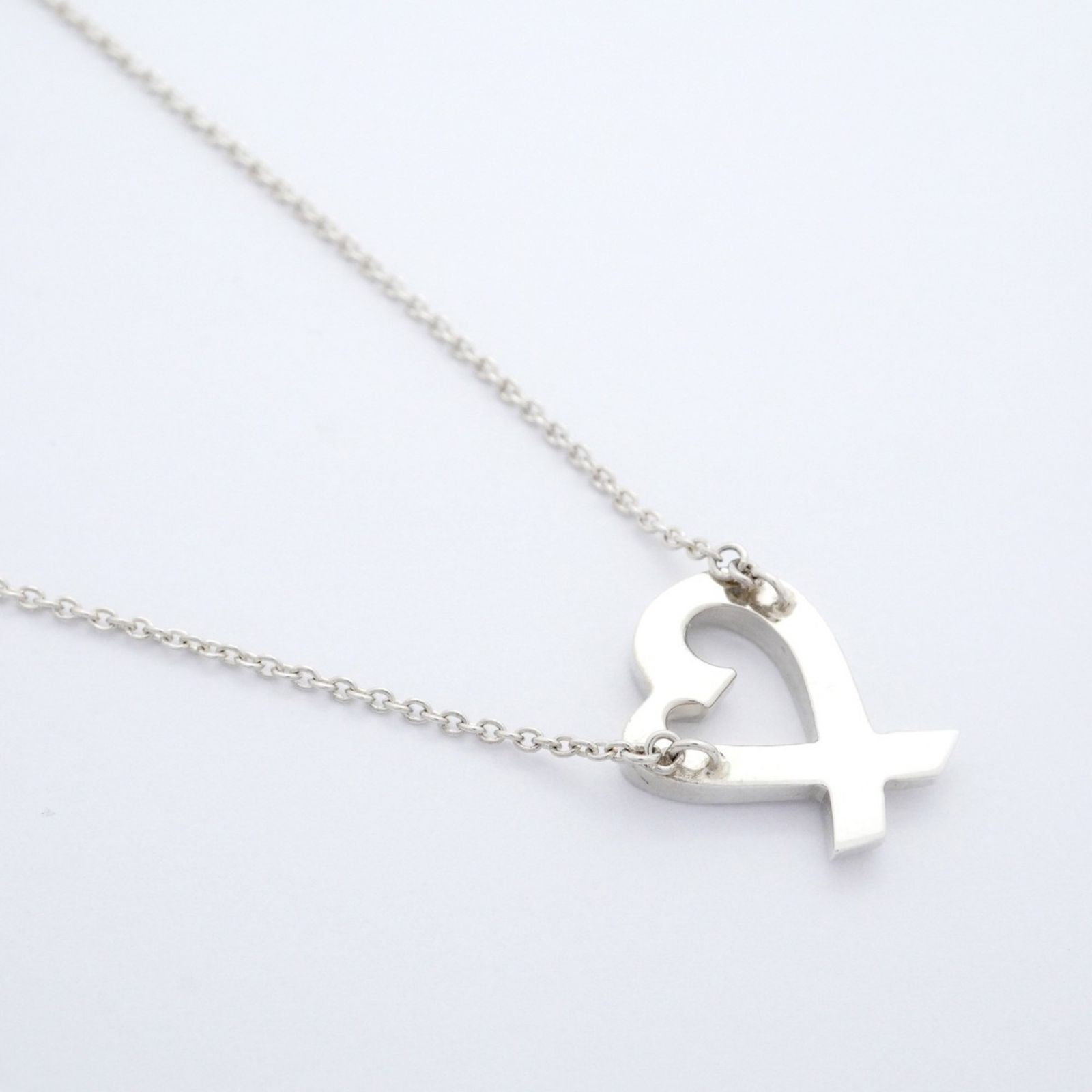 美品☆ティファニーラビングハート1Pダイヤネックレス　シルバー925 TIFFANY＆CO. 】ティファニー1Pダイヤ ラビングハート ネックレス