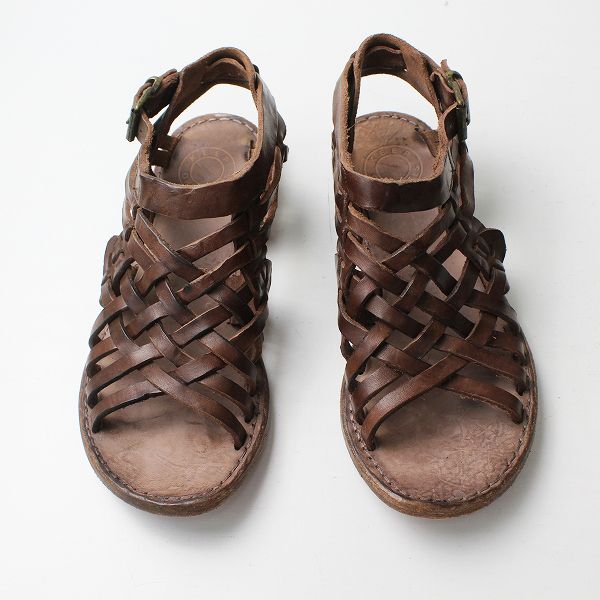 keep キープ イタリア製 メッシュレザーフラットサンダル 36/ブラウン  