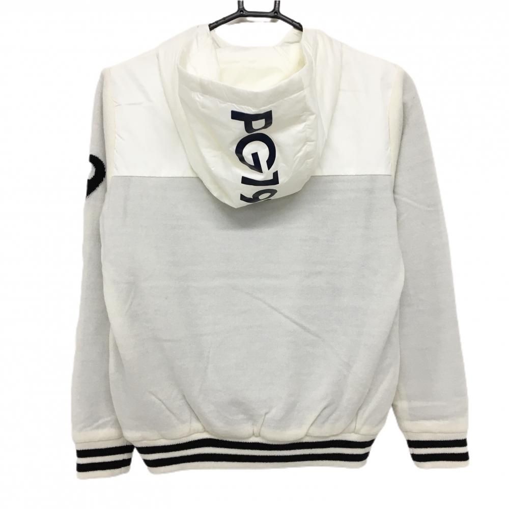 パーリーゲイツ 異素材ニットパーカー 白 ハーフジップ DIAPLEX 裏地付き レディース 0 S ゴルフウェア PEARLY GATES