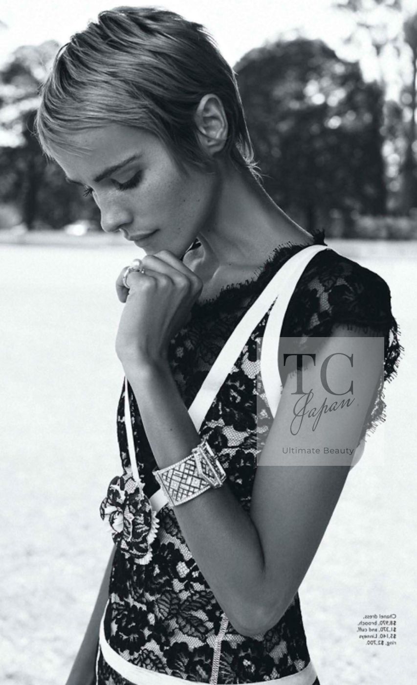 シャネル トップス CHANEL ネイビー ホワイト カメリア 春夏