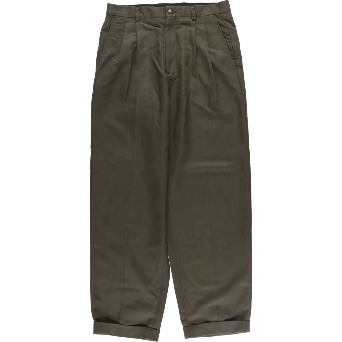 claiborne リネン/コットン　ツータックスラックス　黒31/30 古着. claiborne リネン/コットン ツータックスラックス 黒31/30 古着.