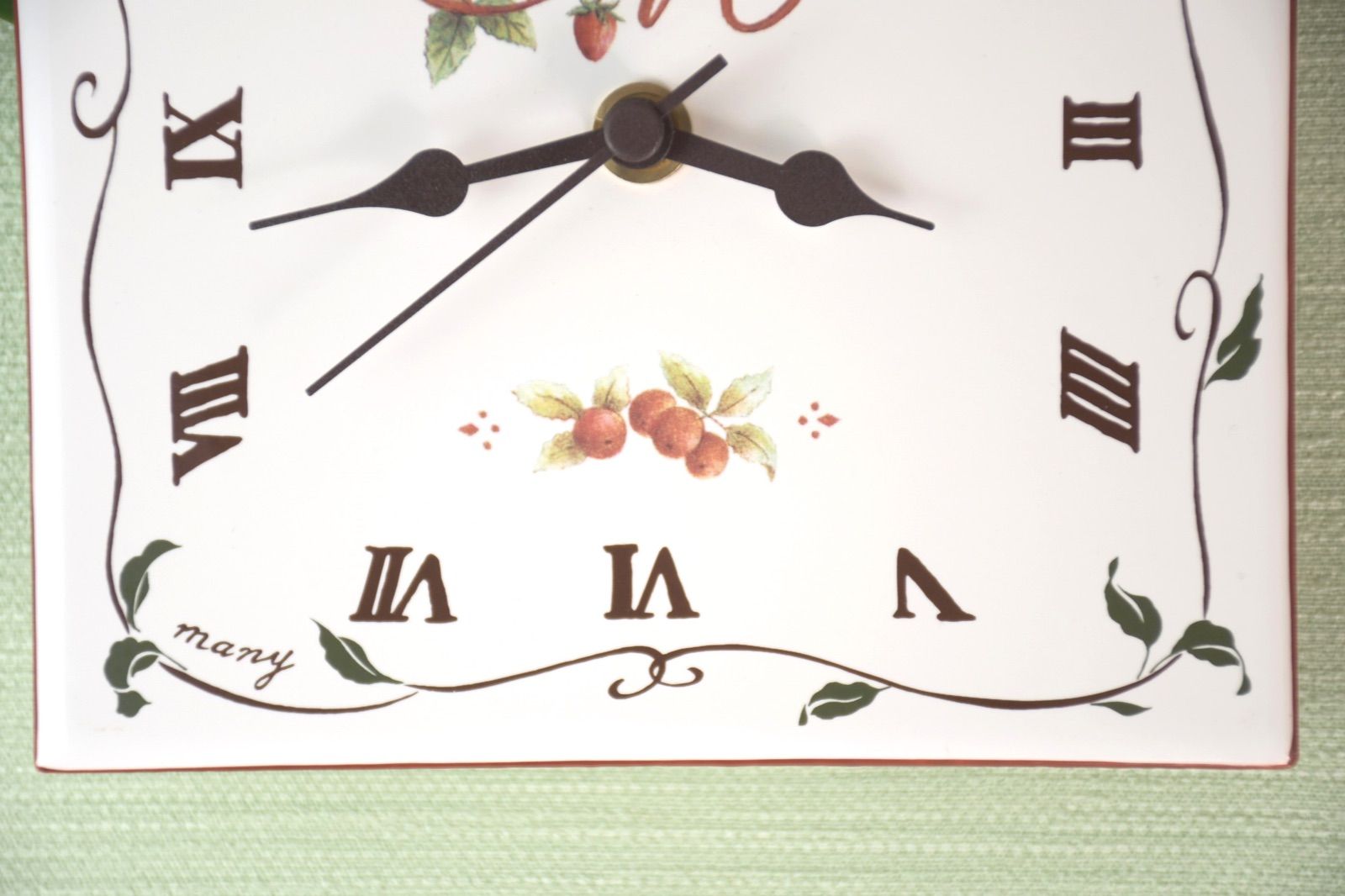 マニーロココ　タイルクロック　壁掛け時計　スクエア　陶器 日本製　新品