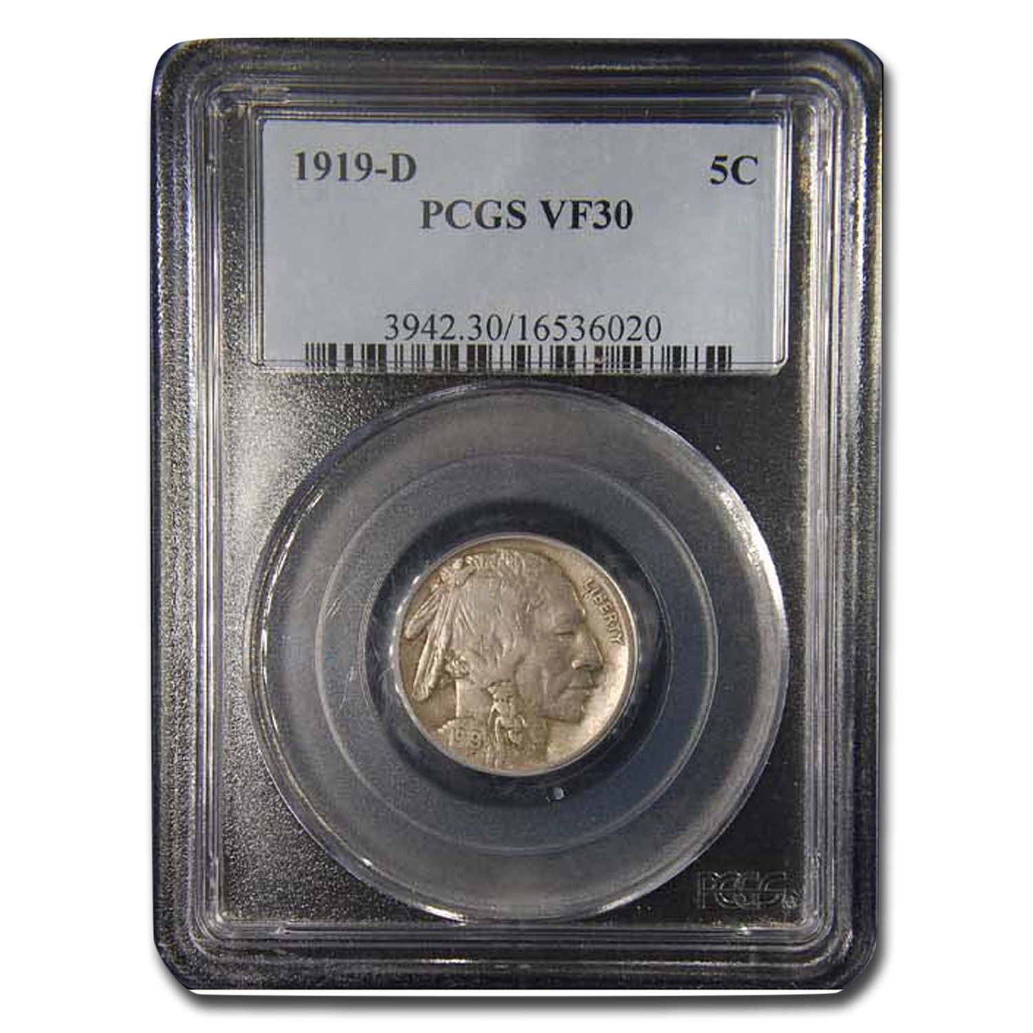 1919-D Buffalo Nickel VF-30 PCGS
