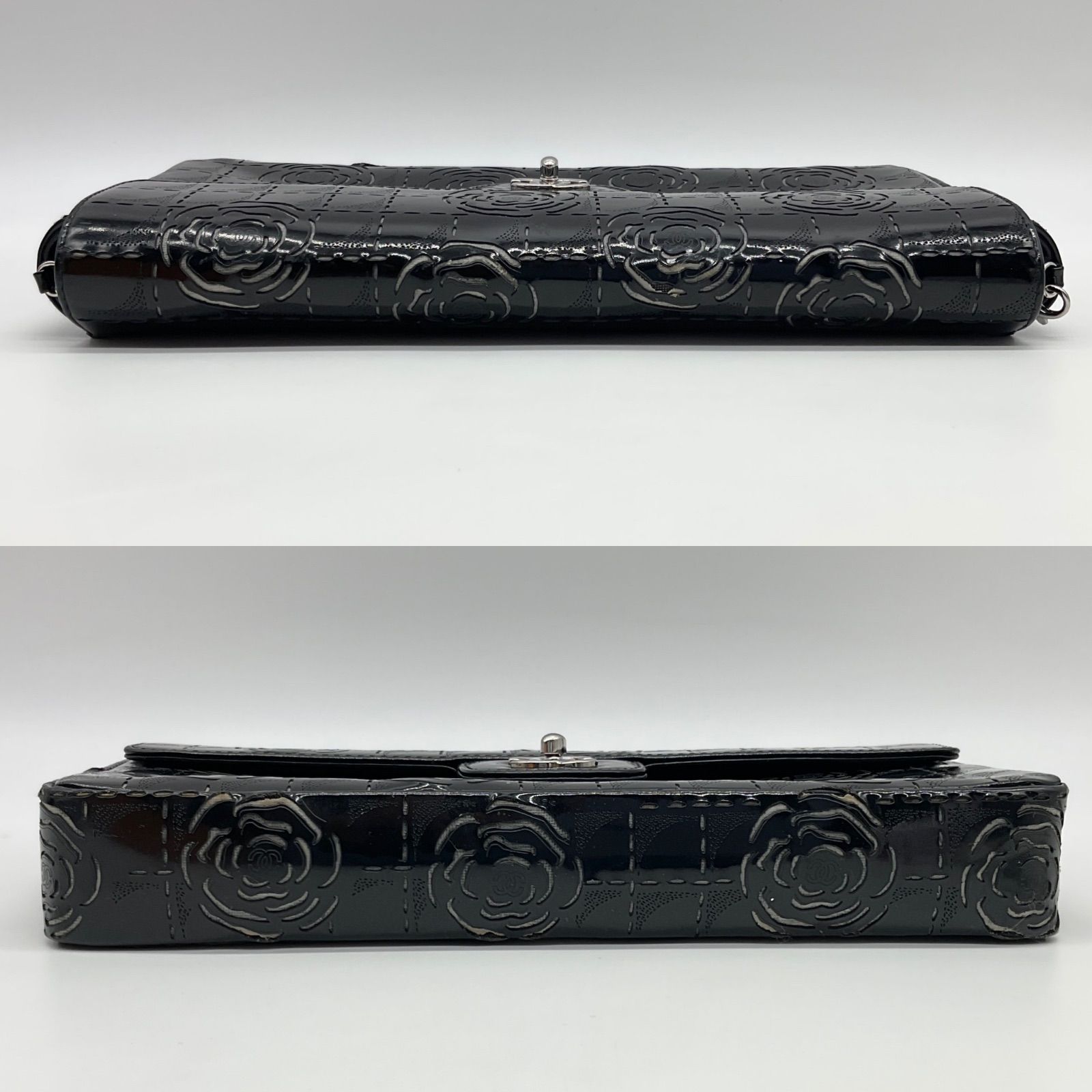 CHANEL シャネル カメリア ココマーク パテントレザー チェーン 
