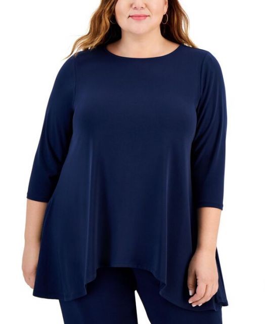 売れ筋商品|||ジェイエムコレクション カットソー トップス レディース Plus Size Swing Top, Exclusively at Macy's Intrepid Blue 送料無料】 ジェイエムコレクション レディース シャツ トップス