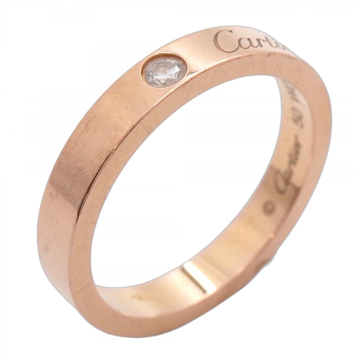 Cartier　エングレーブド リング　18K 1ダイヤ PG Cartier カルティエ Cドゥ エングレーブド ダイヤ リング 18金PG