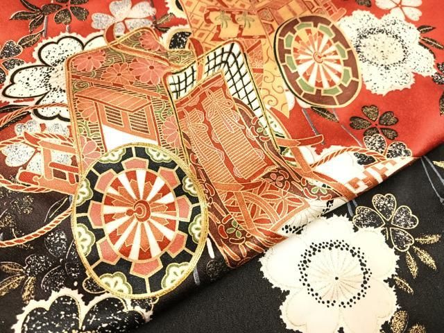 平和屋着物 豪華振袖 駒刺繍 孔雀花文 暈し染め 金彩 正絹 逸品