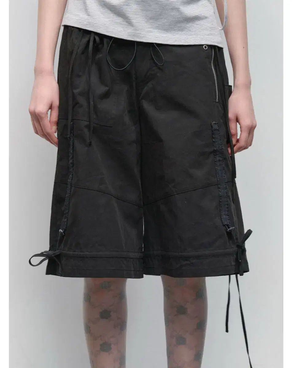 タイプサービス Lace Trim Strap Pants Black