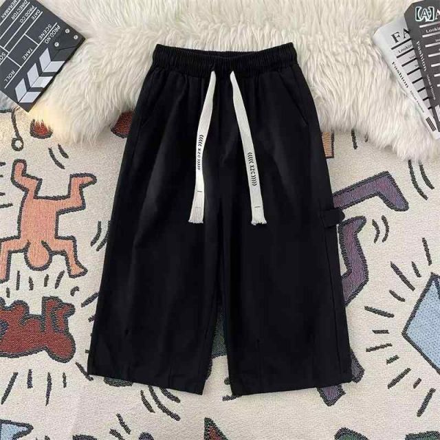 [3XL おすすめ：80〜90]メンズ ファッション 服 男性用 オシャレ シンプル 大人 かっこいい 大きいサイズ ストリート 紳士服 ワイド レッグ 夏 冷感 カーキパンツ クロップドパンツ カジュアル 