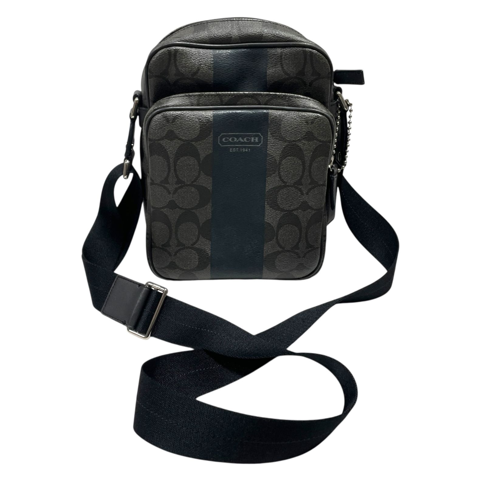 コーチ メッセンジャーバッグ ヘリテージ ストライプ シグネチャー PVC