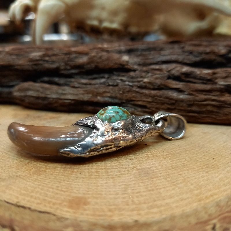 rym-7 ベアクロー ターコイズペンダント【熊爪】ネックレス【Silver925