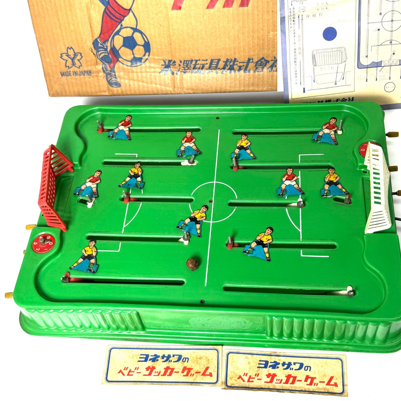 昭和レトロ 初期型 ヨネザワのサッカーゲーム プレイヤーブリキ製 元箱