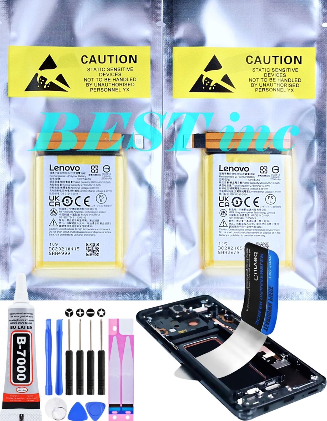 【 新品 】Lenovo Legion Phone Duel 初代 / Legion Pro L79031 / レノボ バッテリー容量:5000mAh(２個組 2500mAh+2500mAh) 電圧制限:3.85V