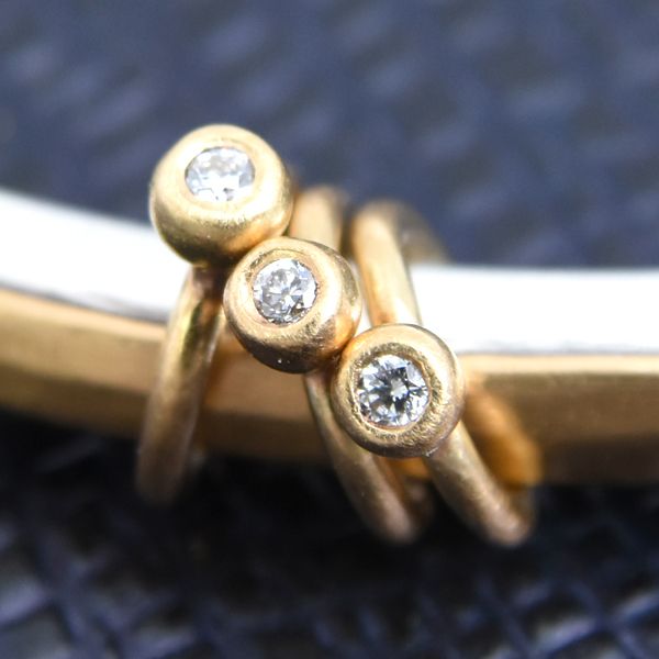 稀少 マルコムベッツ ハンマリングバングル3pダイヤ SV×22k 稀少 マルコムベッツ ハンマリングバングル3pダイヤ SV×22k