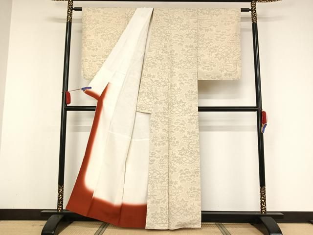 平和屋着物●結城紬　100亀甲　亀甲間道　正絹　逸品　DABA1517ps 平和屋着物○結城紬 100亀甲 間道 正絹 逸品 未使用 BAAT6706hv