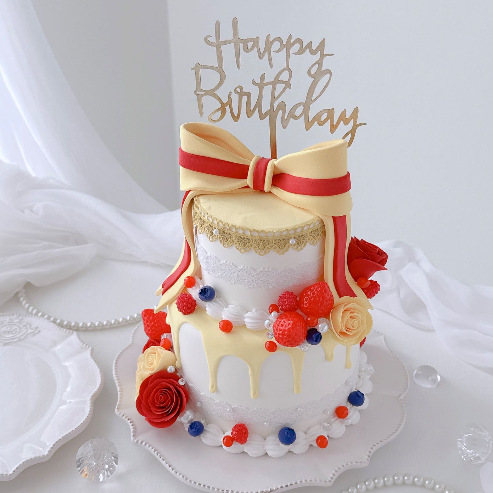 さらママ様専用　　ミニチュアスイーツ　クレイケーキ　フェイクスイーツ No.278 ゆ***様専用オーダークレイケーキ ? フルーツケーキ 生クリーム