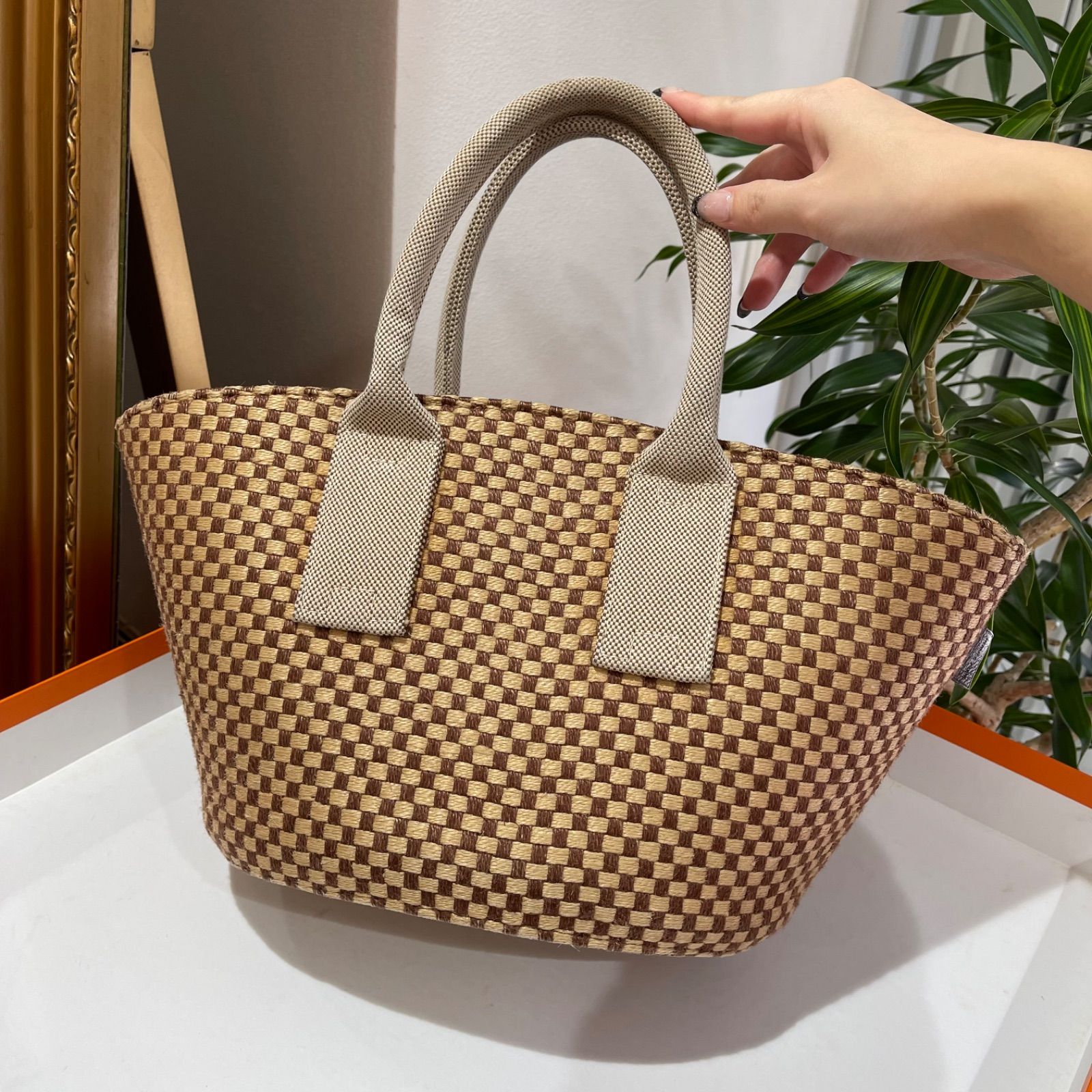 美品】HERMES エルメス パニエ ド プラージュPM ジュート
