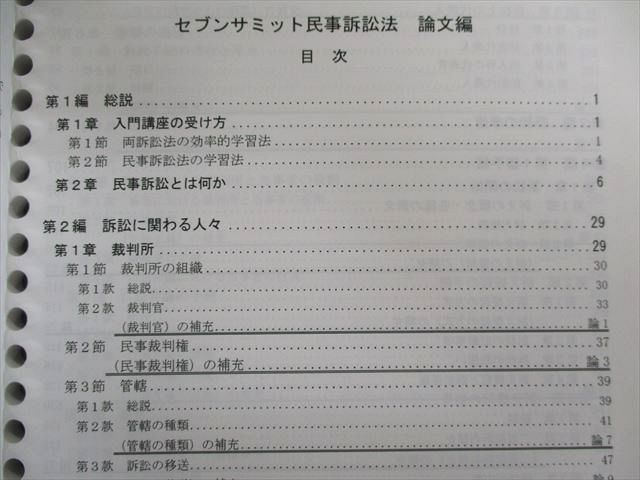 UD01-021 LEC 司法試験 7サミット 論文力完成講座/問題集 民法/民事 