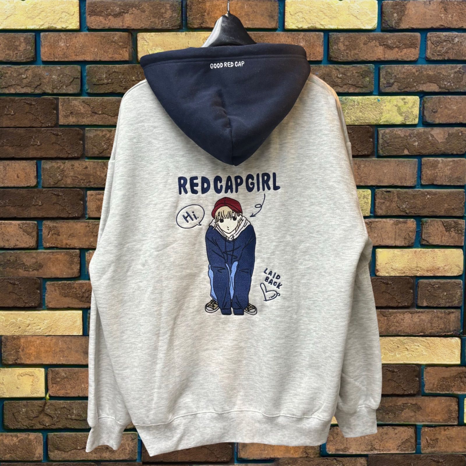 RED CAP GIRL 裏起毛・バック刺繍プルパーカー】レッドキャップ RED CAP GIRL 裏起毛・バック刺繍プルパーカー】レッドキャップ