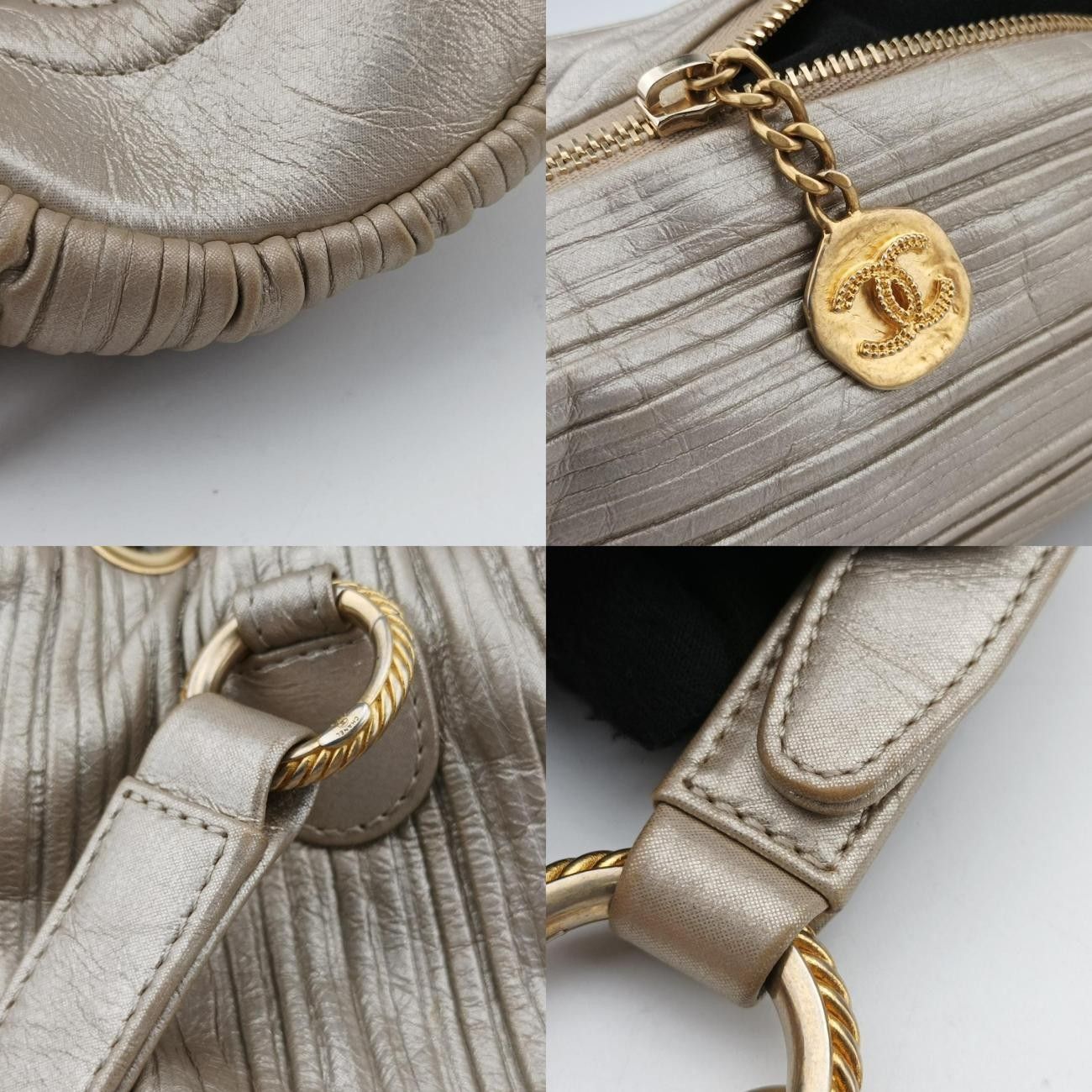 シャネルChanelココプリーツベージュレザーA5714225166528