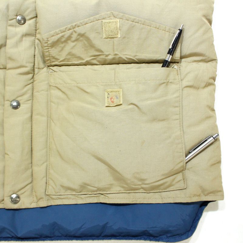WOOLRICH 80s ダウンベスト 80's～ Woolrich 2ポケ 裾リブロゴ ダウンベスト 表記(M