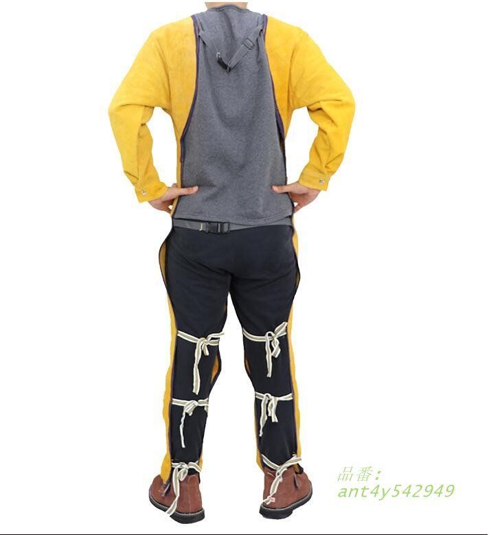 溶接エプロン 牛革 作業エプロン 大判 溶接用エプロン ツールポケット 防炎 作業服 防護服 ローネック 耐摩耗 電気溶接 耐熱 ant4y542949
