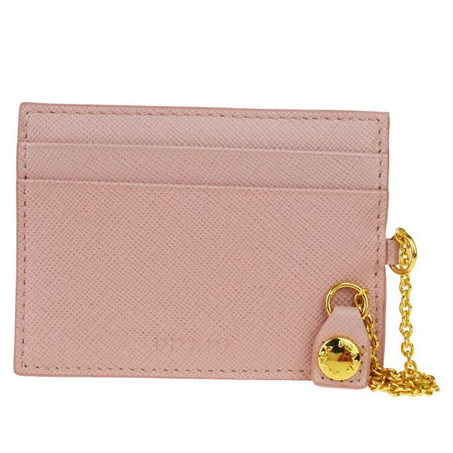 【中古】 プラダ(Prada) パスケース レザー カードケース ピンク 03FA805