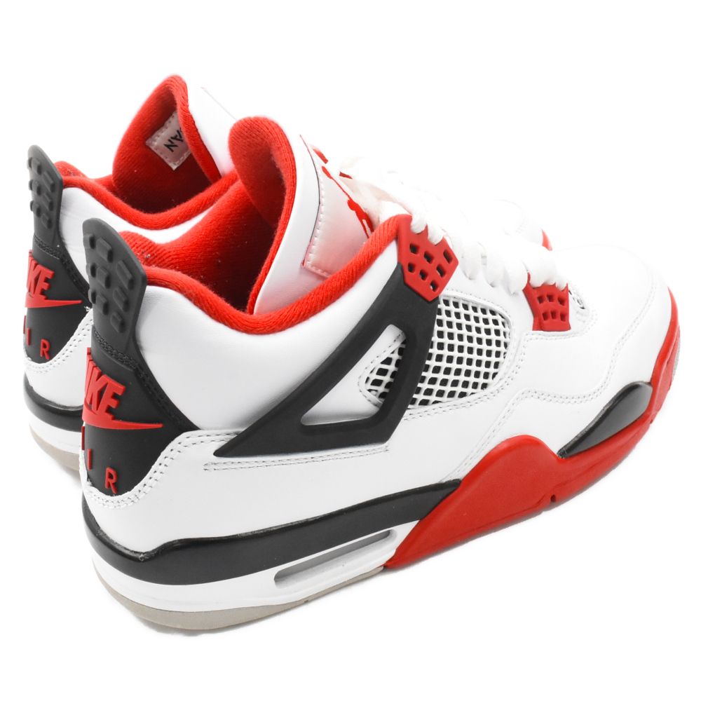 NIKE (ナイキ) AIR JORDAN 4 RETRO FIRE RED エアジョーダン4 ファイアーレッド ハイカットスニーカー ホワイト/レッド  US8/26cm DC7770-160 - メルカリ