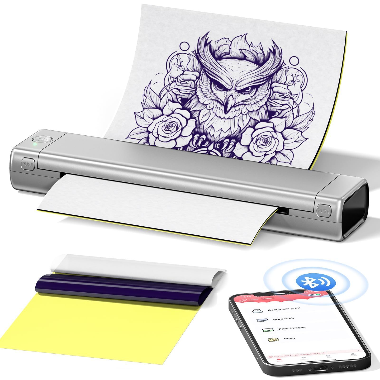 Itari M08F tattoo printer タトゥー用紙10枚付属 モバイルプリンター サーマルプリンタータトゥーマシン タトゥーマシーン  刺青コピー機 転写機 タトゥーマシーンセット タトゥーマシンセット タ - 売り通販店