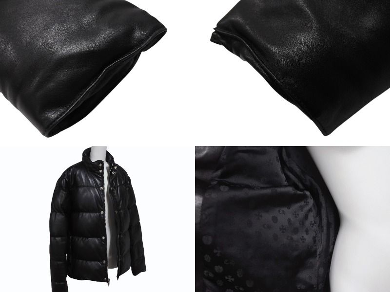 極美品 CHROME HEARTS クロムハーツ レザー ダウンジャケット