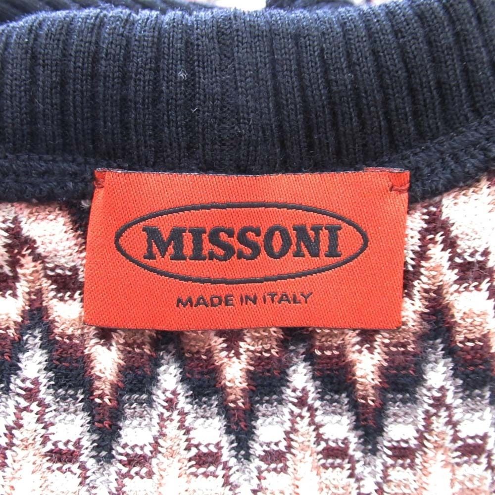新品タグ付き MISSONI 赤白ストライプ ノースリーブ 42 新品同様 MISSONI ミッソーニ ノースリーブ ニット