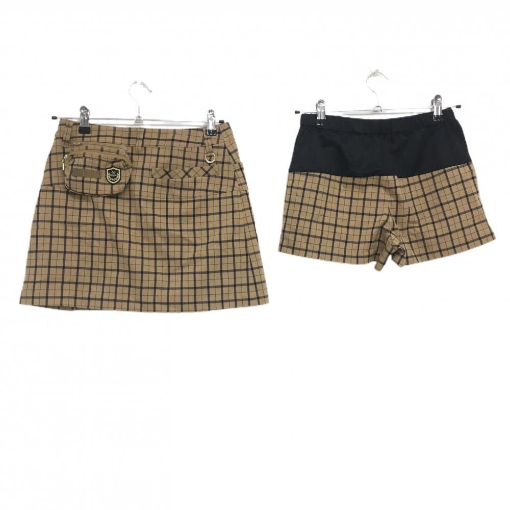 超美品】ジュンアンドロペ スカート ブラウン×黒 チェック柄 ティー