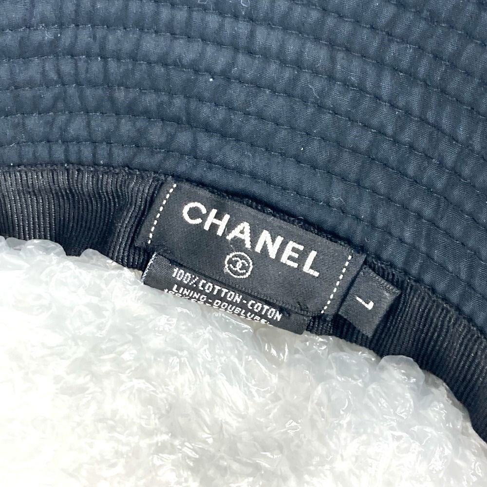 CHANEL シャネル ハット CC ココマーク ロゴ コットン ブラック