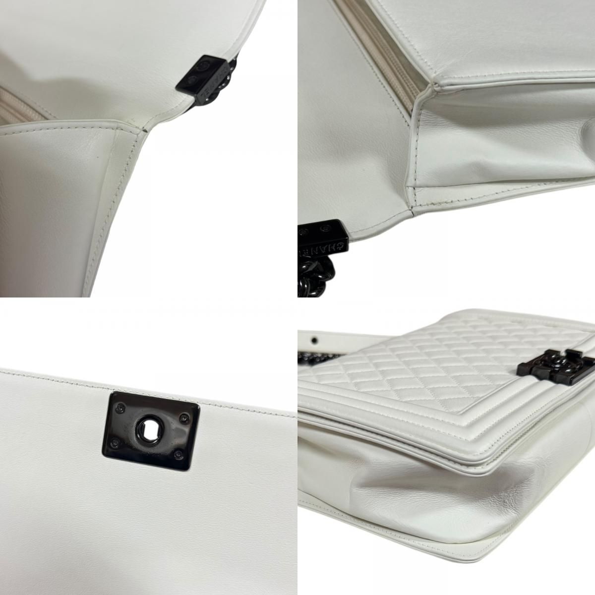 シャネル ボーイシャネル ショルダーバッグ レザー A92193 ホワイト